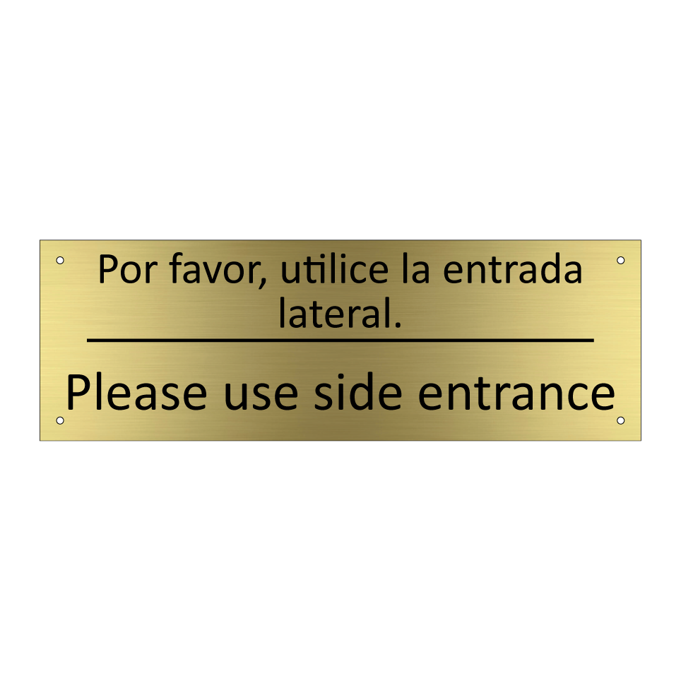 Por favor, utilice la entrada /.../ - Please use side entrance