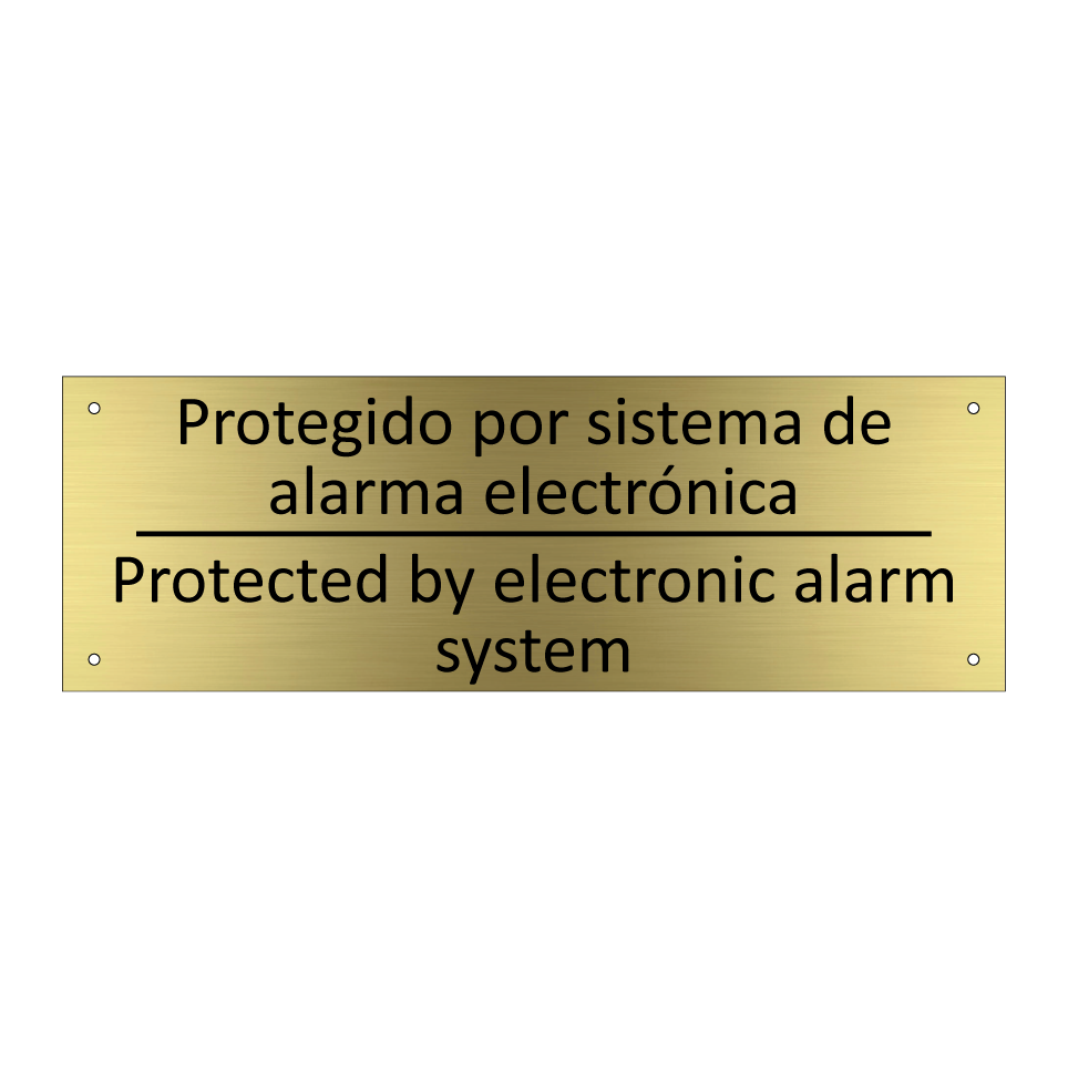 Protegido por sistema de /.../ - Protected by electronic alarm /.../
