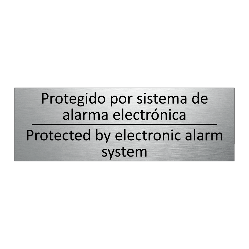 Protegido por sistema de /.../ - Protected by electronic alarm /.../