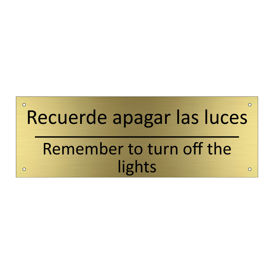 Recuerde apagar las luces - Remember to turn off the /.../