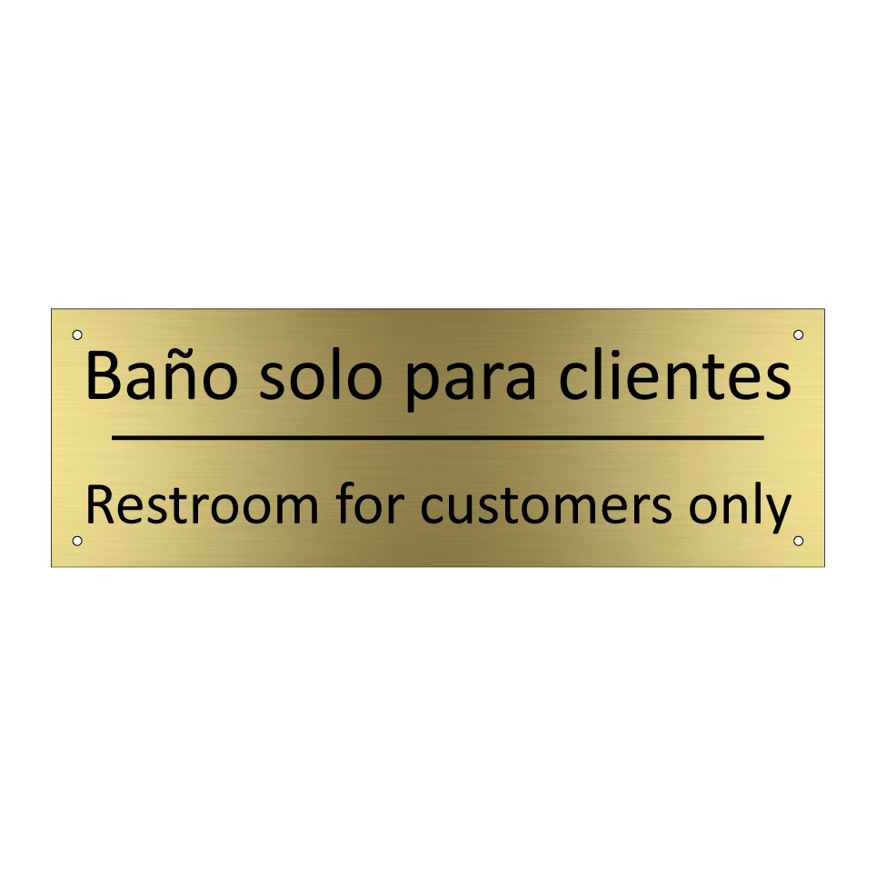 Baño solo para clientes - Restroom for customers only