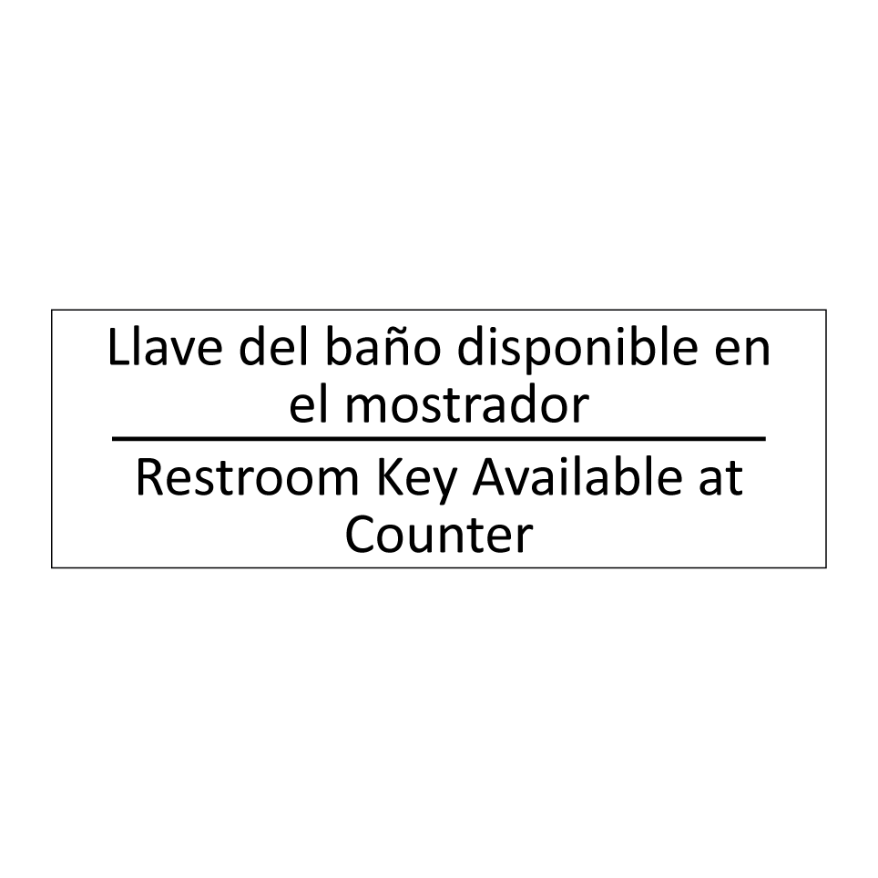 Llave del baño disponible en /.../ - Restroom Key Available at /.../