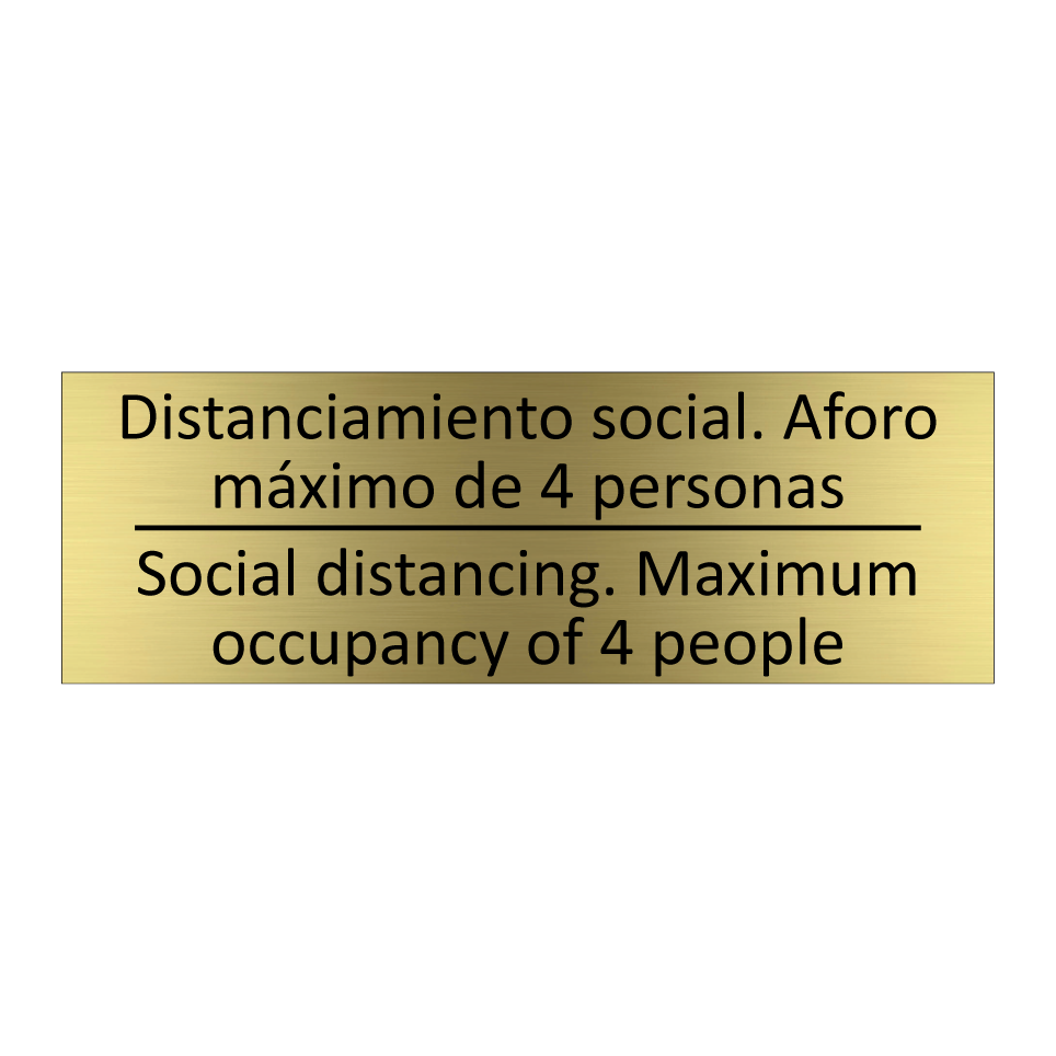 Distanciamiento social. Aforo /.../ - Social distancing. Maximum /.../