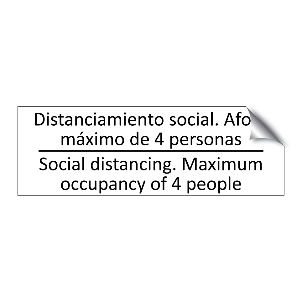 Distanciamiento social. Aforo /.../ - Social distancing. Maximum /.../