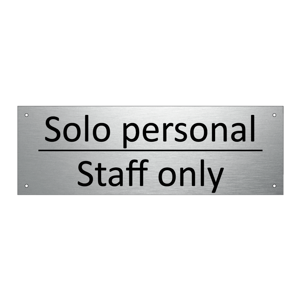Solo personal - Staff only
