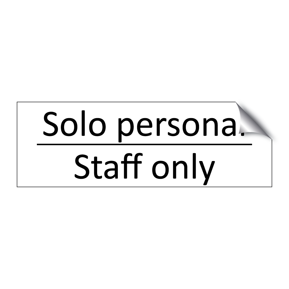 Solo personal - Staff only