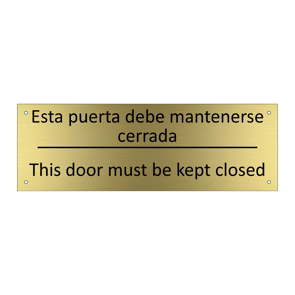 Esta puerta debe mantenerse /.../ - This door must be kept closed