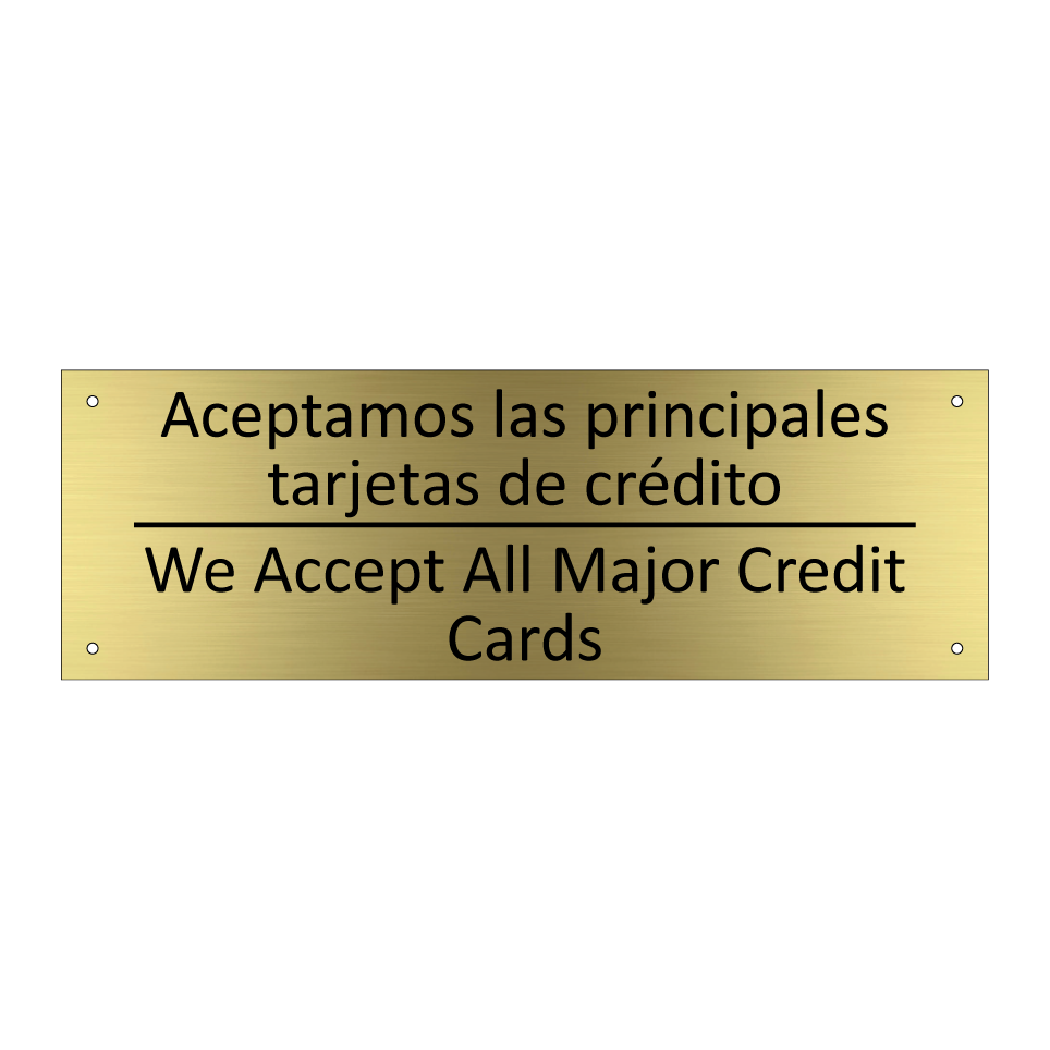 Aceptamos las principales /.../ - We Accept All Major Credit /.../