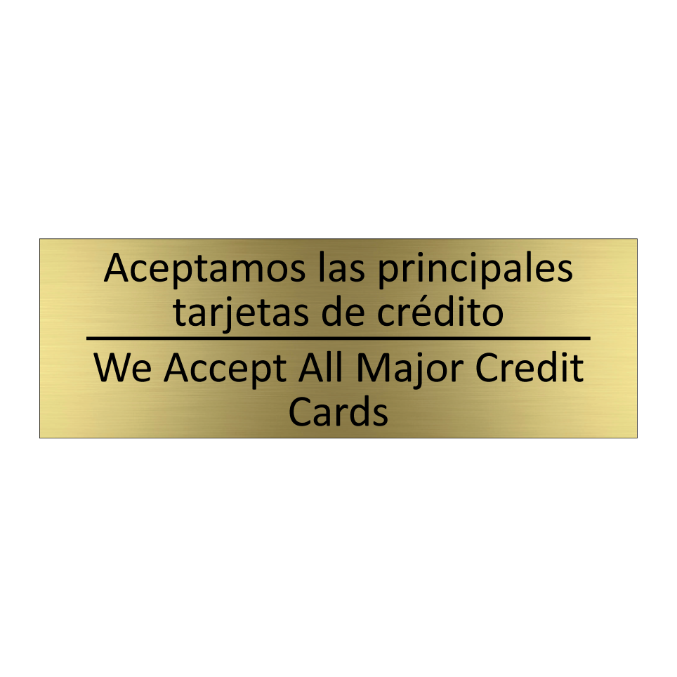 Aceptamos las principales /.../ - We Accept All Major Credit /.../
