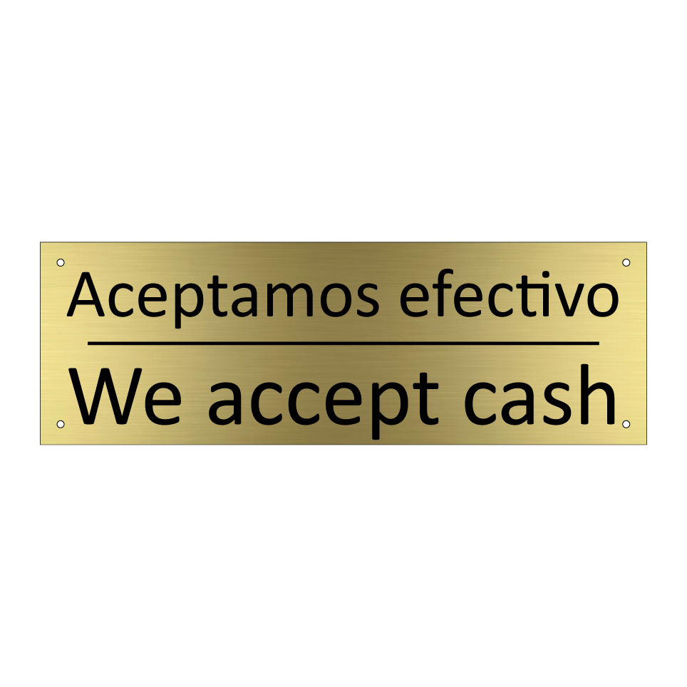 Aceptamos efectivo - We accept cash