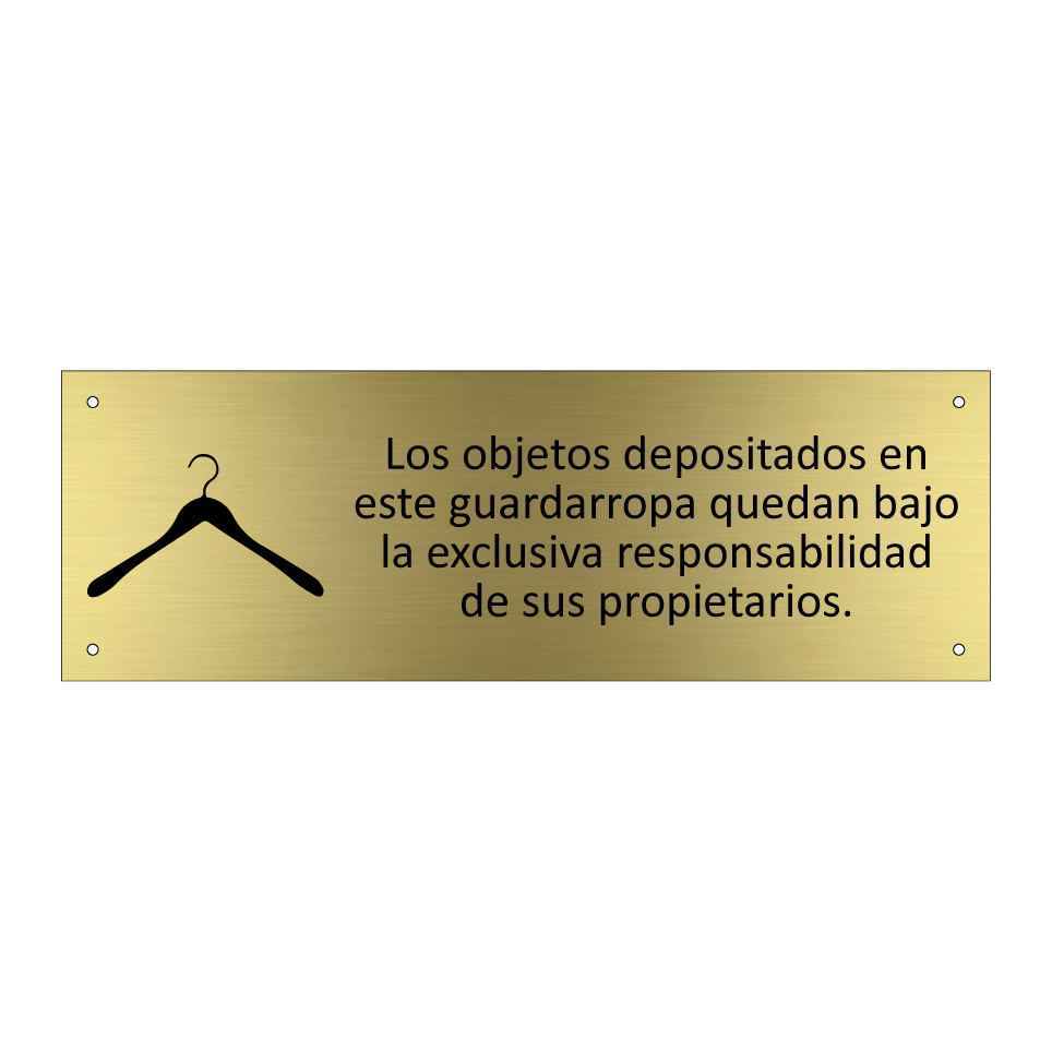 Los objetos depositados en este guardarropa quedan bajo la exclusiva responsabilidad de sus propietarios.