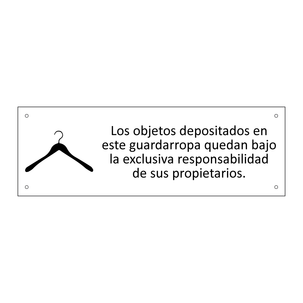 Los objetos depositados en este guardarropa quedan bajo la exclusiva responsabilidad de sus propietarios.