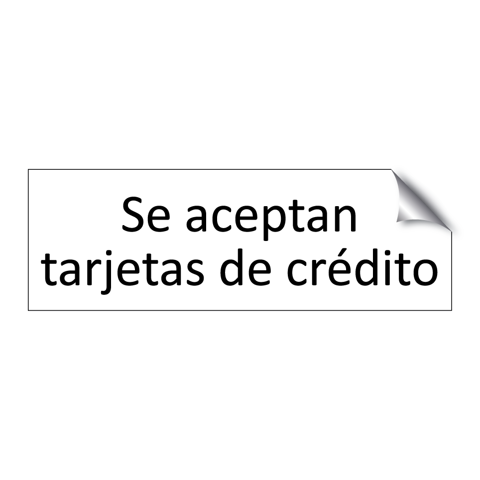Se aceptan tarjetas de crédito