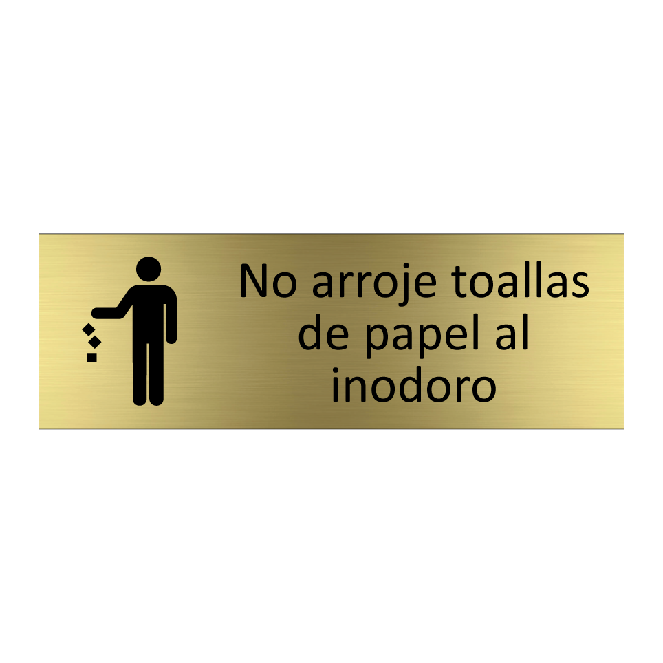 No arroje toallas de papel al inodoro