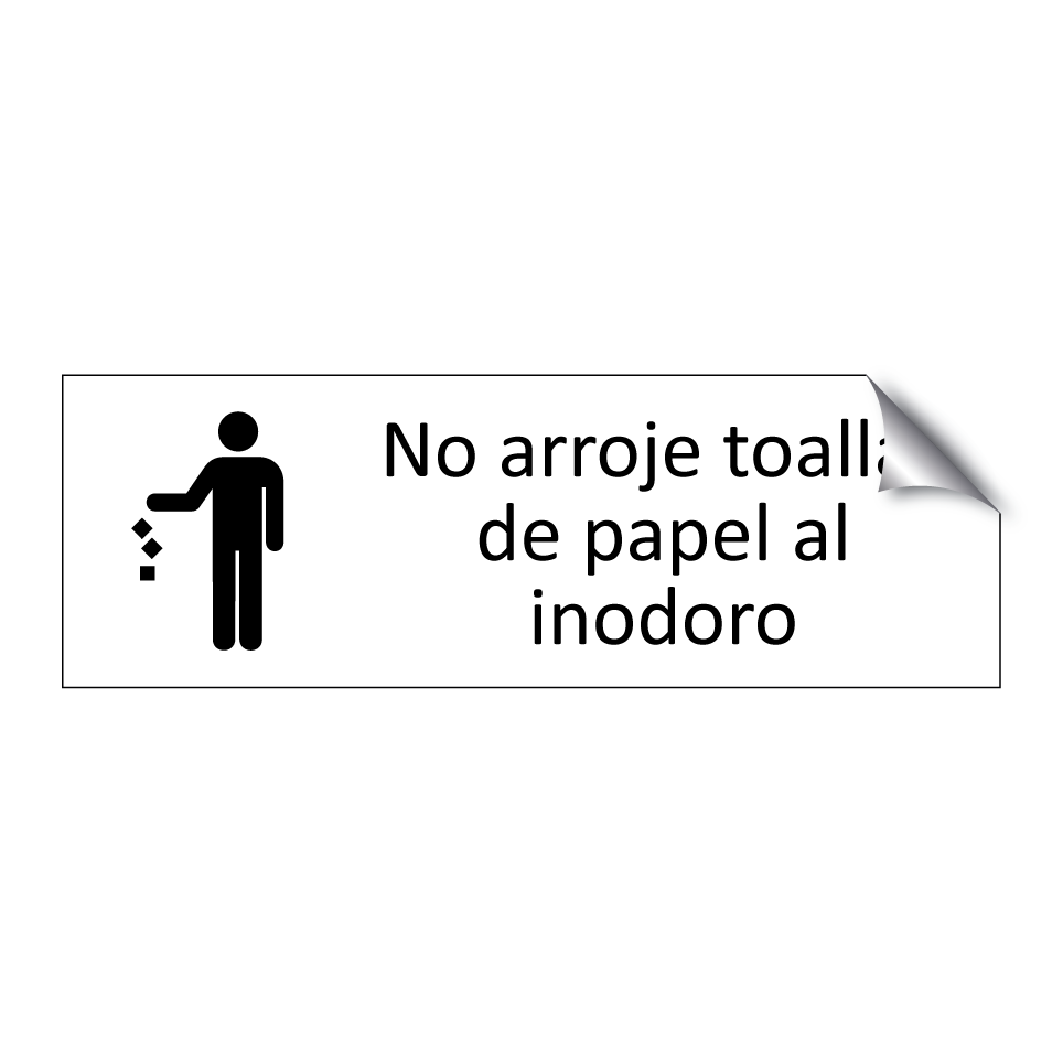 No arroje toallas de papel al inodoro