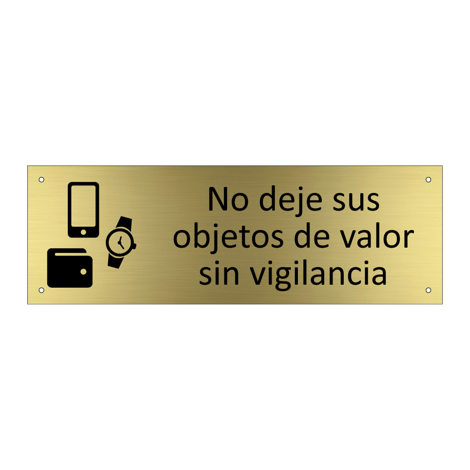 No deje sus objetos de valor sin vigilancia