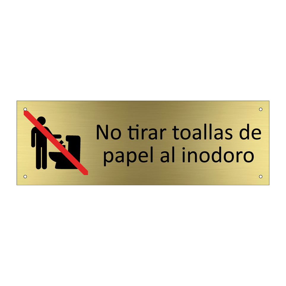 No tirar toallas de papel al inodoro