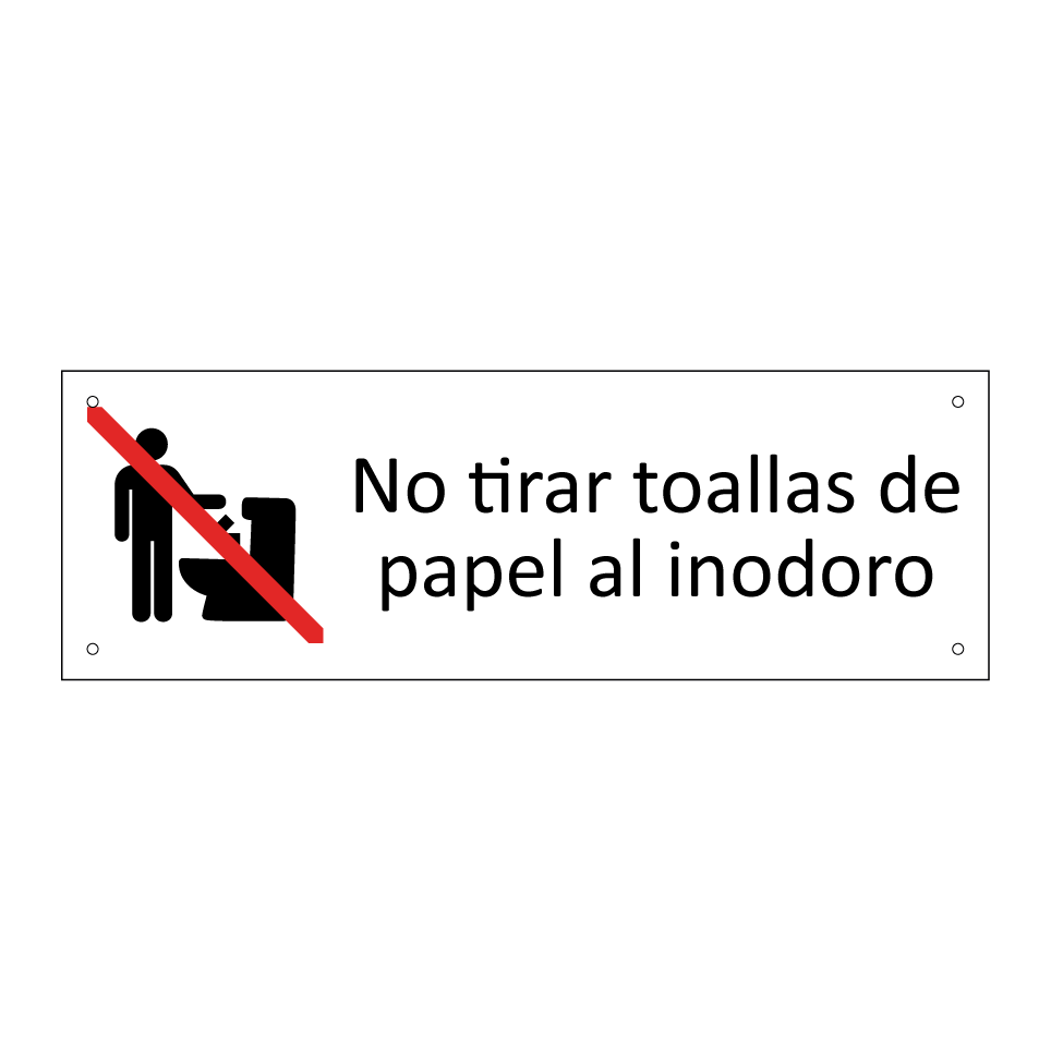 No tirar toallas de papel al inodoro