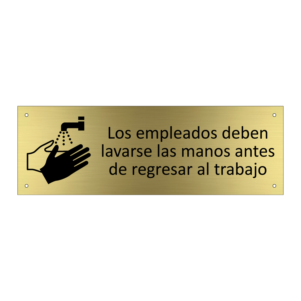 Los empleados deben lavarse las manos antes de regresar al trabajo