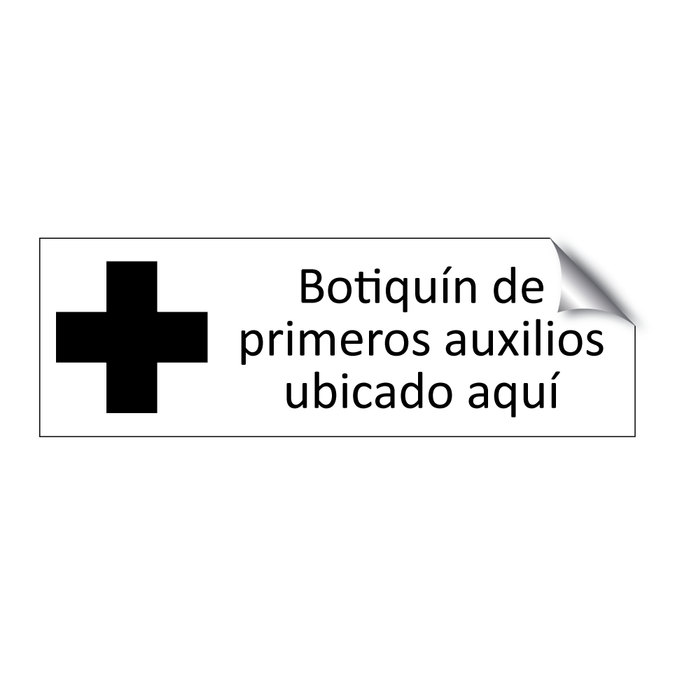 Botiquín de primeros auxilios ubicado aquí