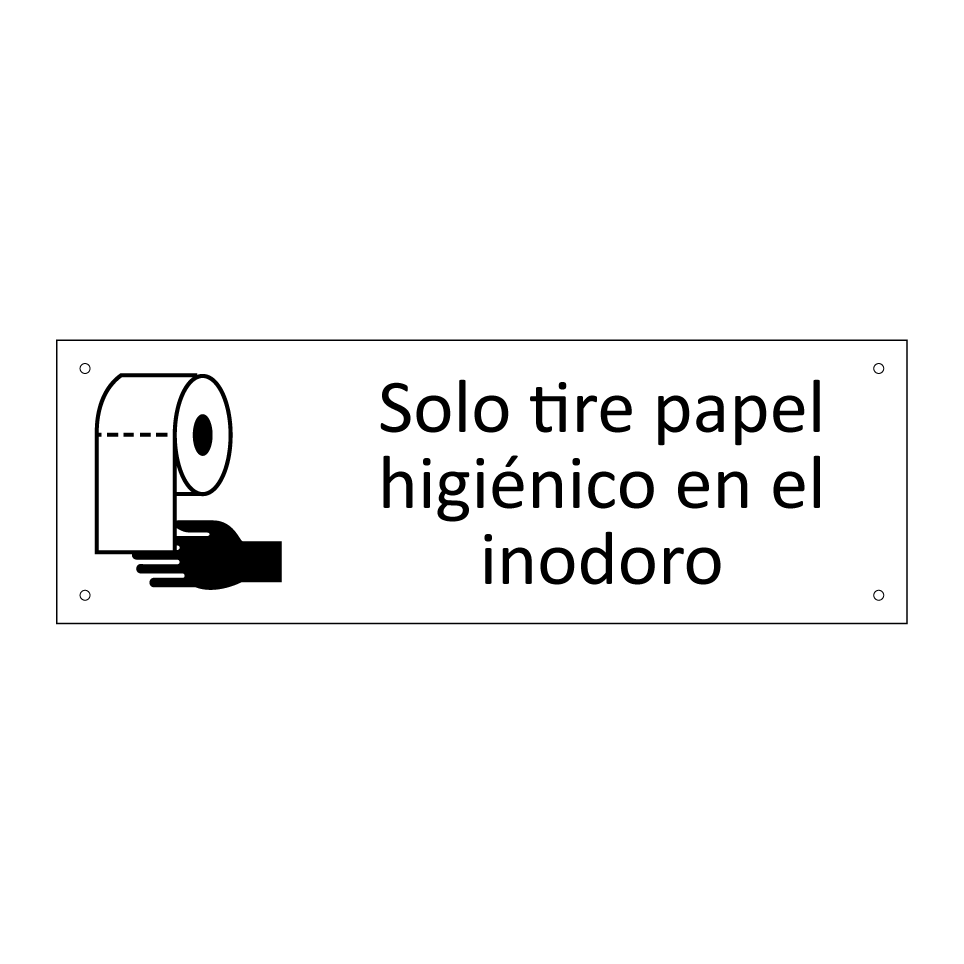 Solo tire papel higiénico en el inodoro