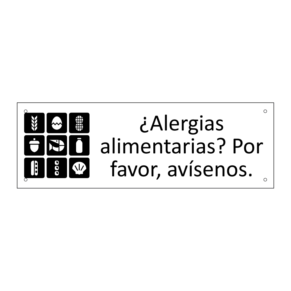 ¿Alergias alimentarias? Por favor, avísenos.