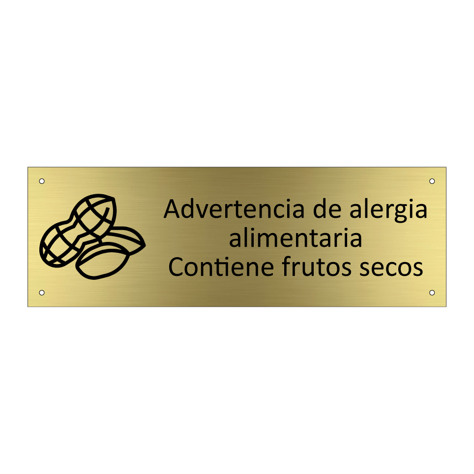 Advertencia de alergia alimentaria Contiene frutos secos