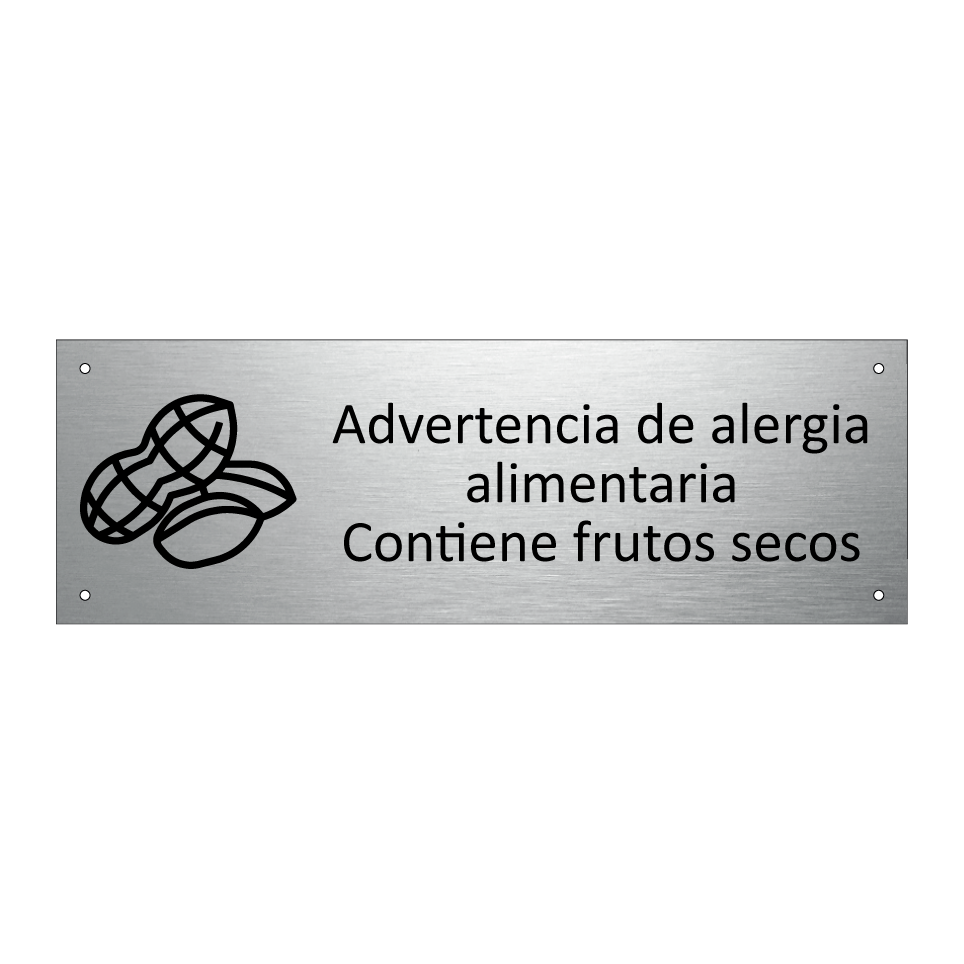 Advertencia de alergia alimentaria Contiene frutos secos
