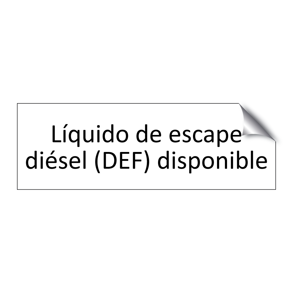 Líquido de escape diésel (DEF) disponible