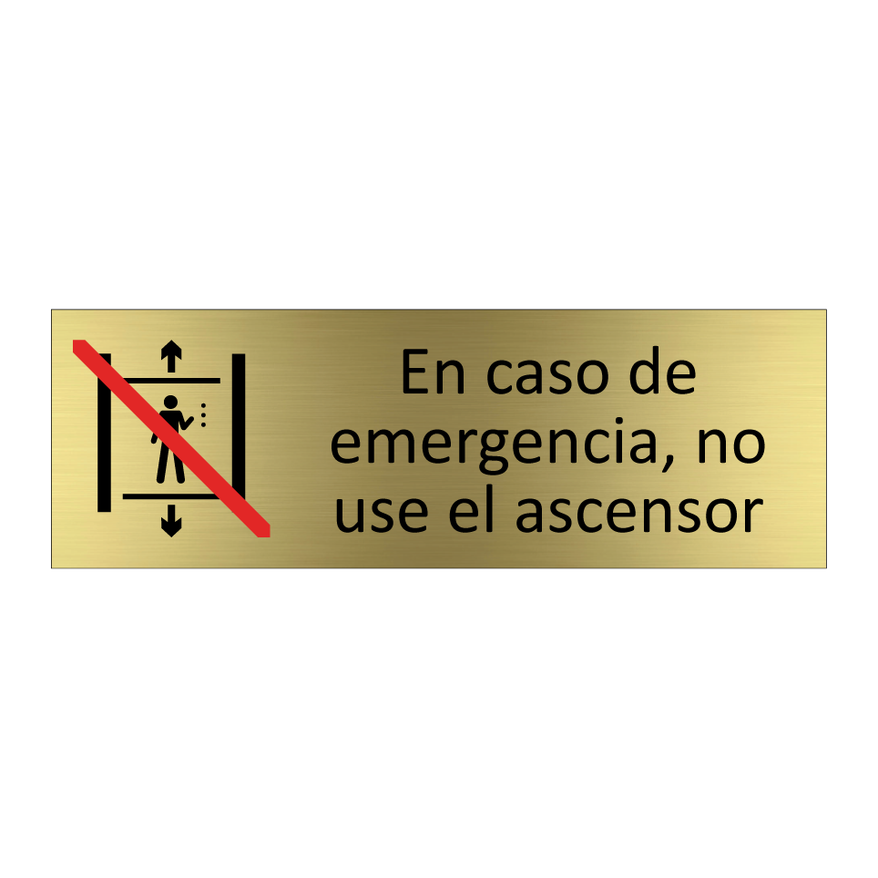 En caso de emergencia, no use el ascensor