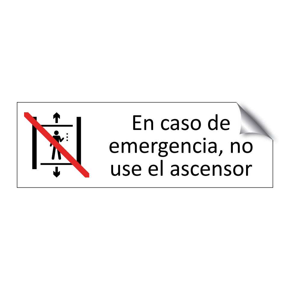 En caso de emergencia, no use el ascensor