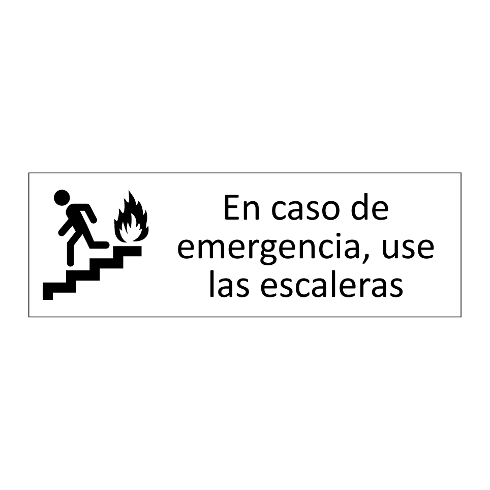 En caso de emergencia, use las escaleras