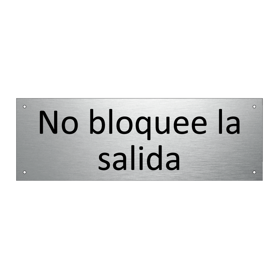 No bloquee la salida