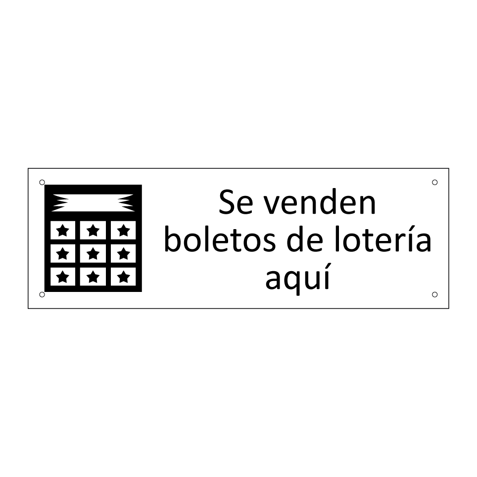 Se venden boletos de lotería aquí