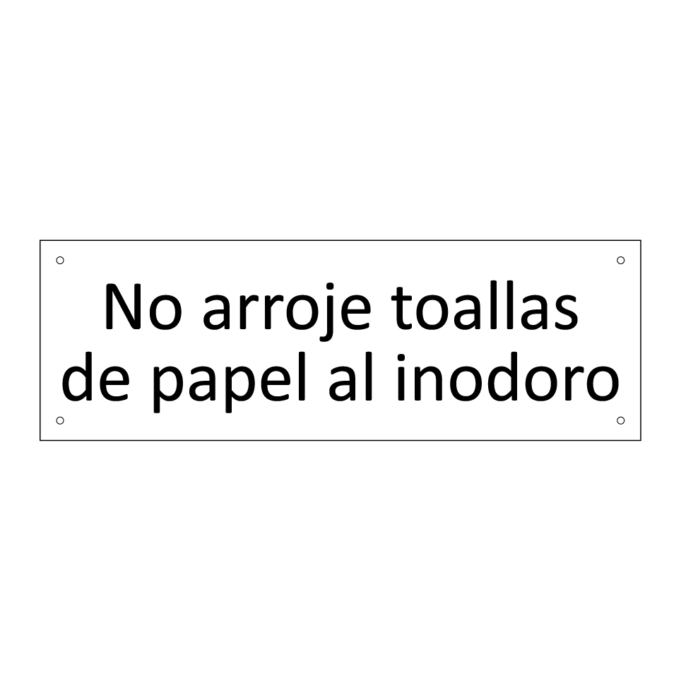 No arroje toallas de papel al inodoro
