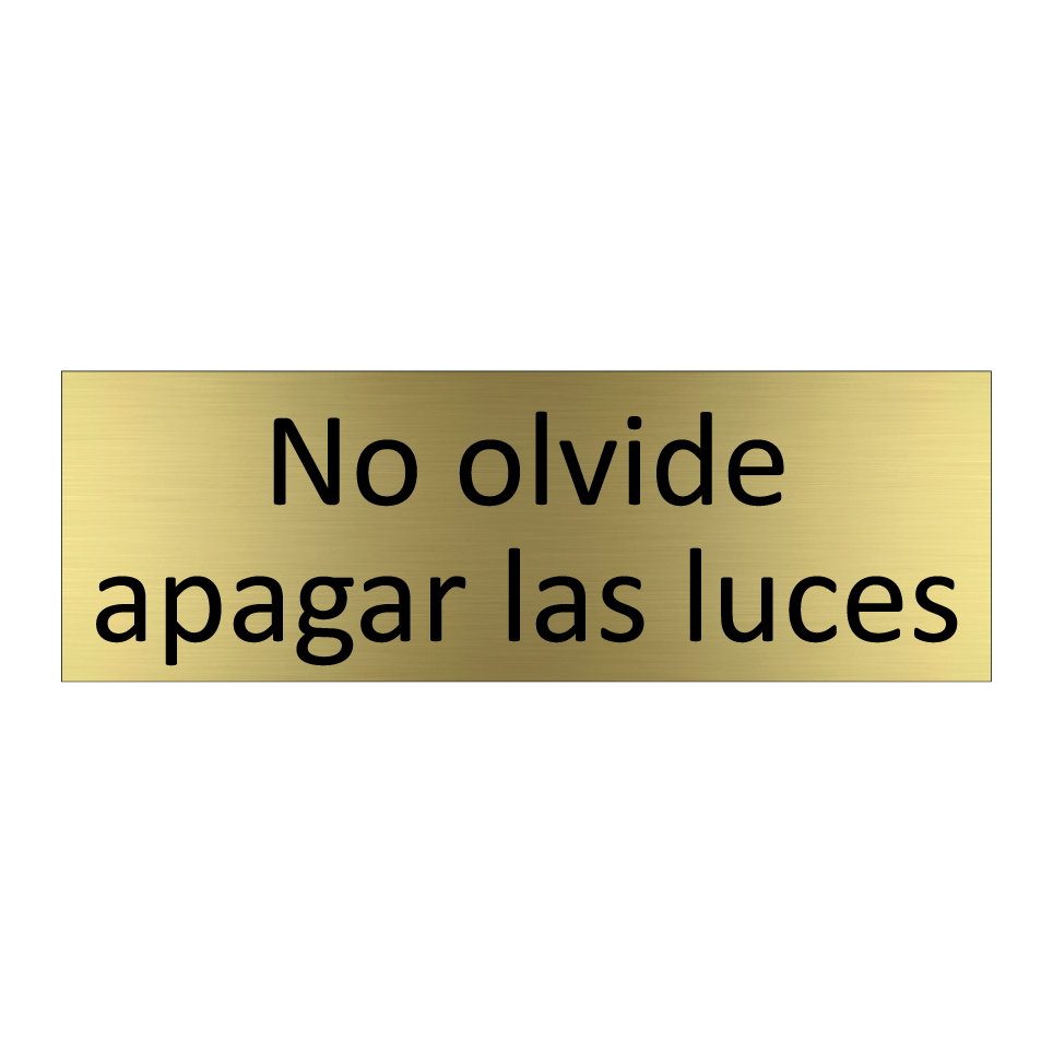 No olvide apagar las luces