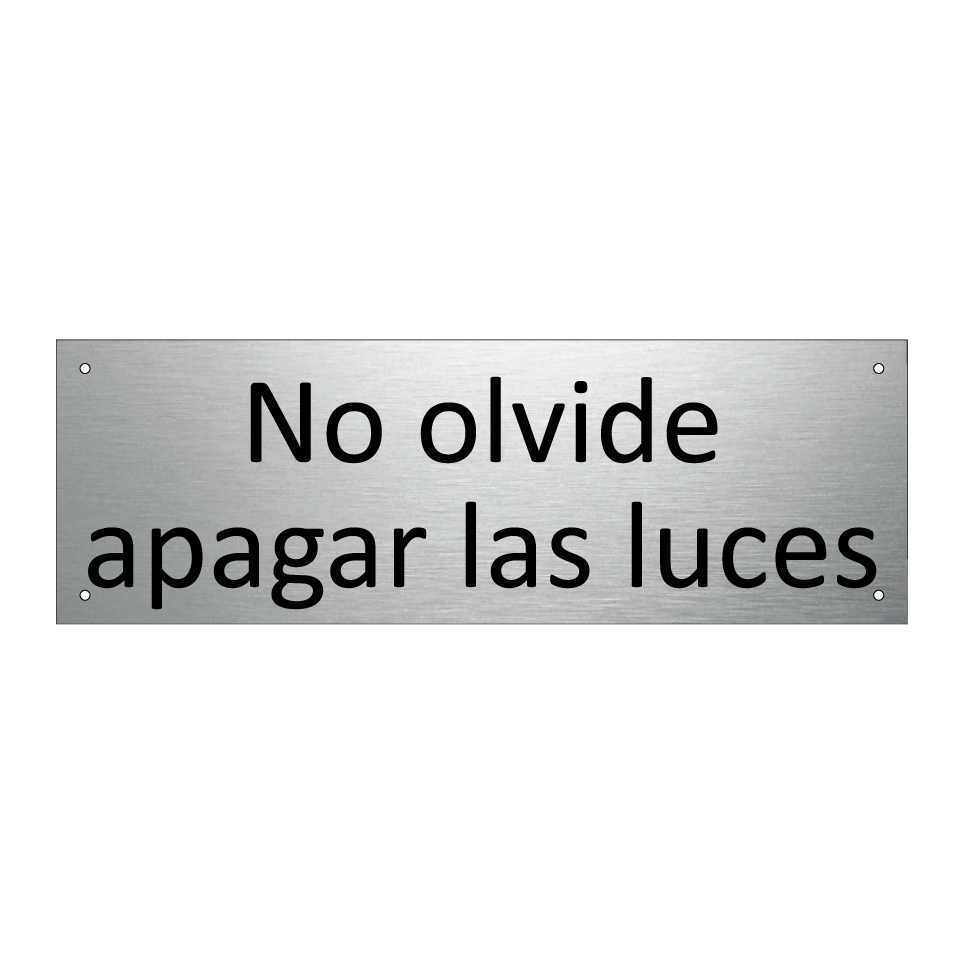 No olvide apagar las luces