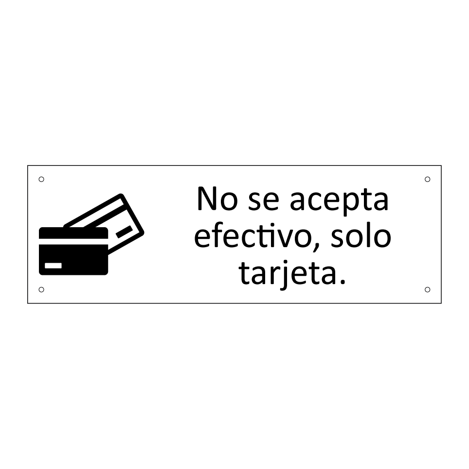 No se acepta efectivo, solo tarjeta.