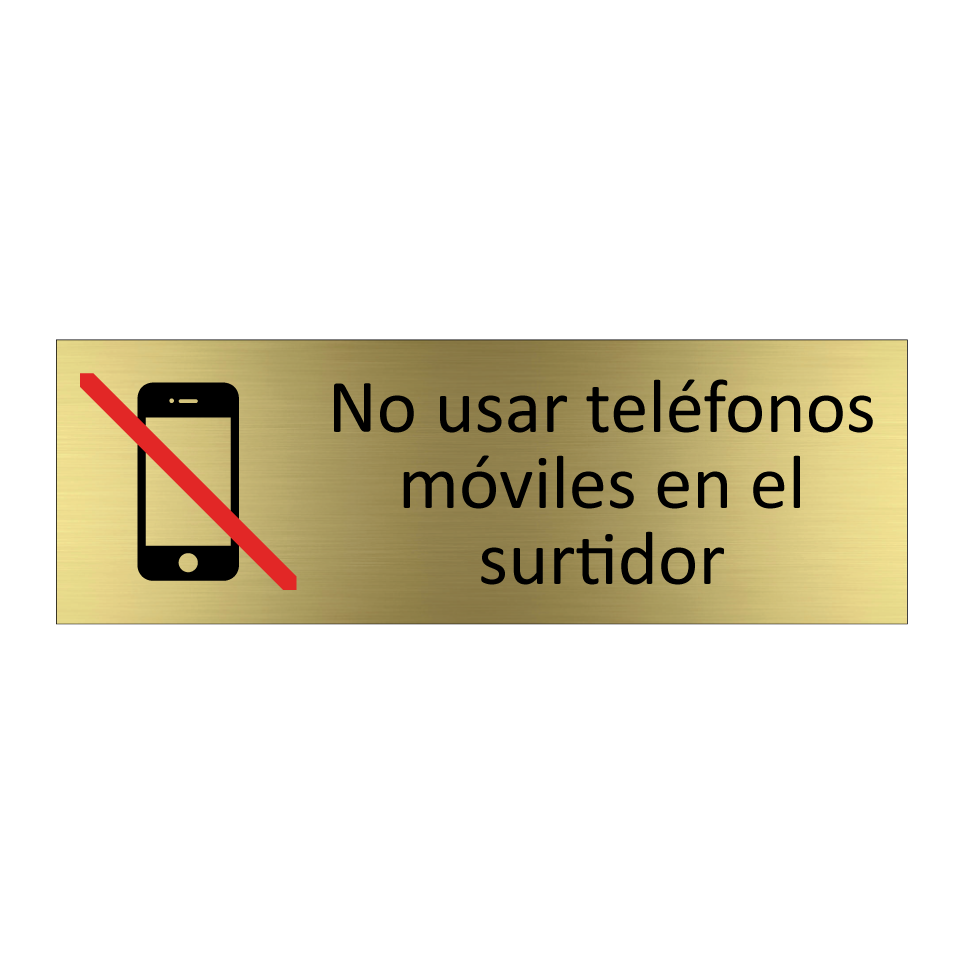 No usar teléfonos móviles en el surtidor