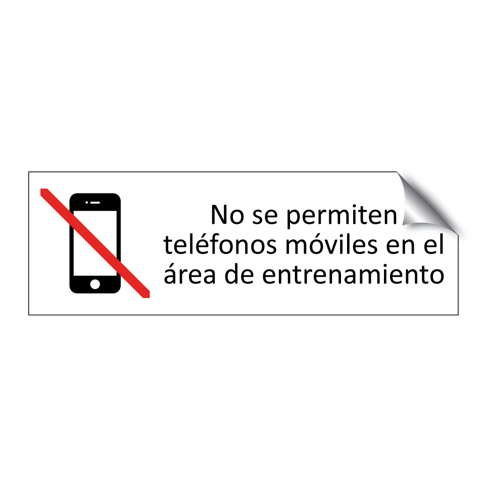 No se permiten teléfonos móviles en el área de entrenamiento