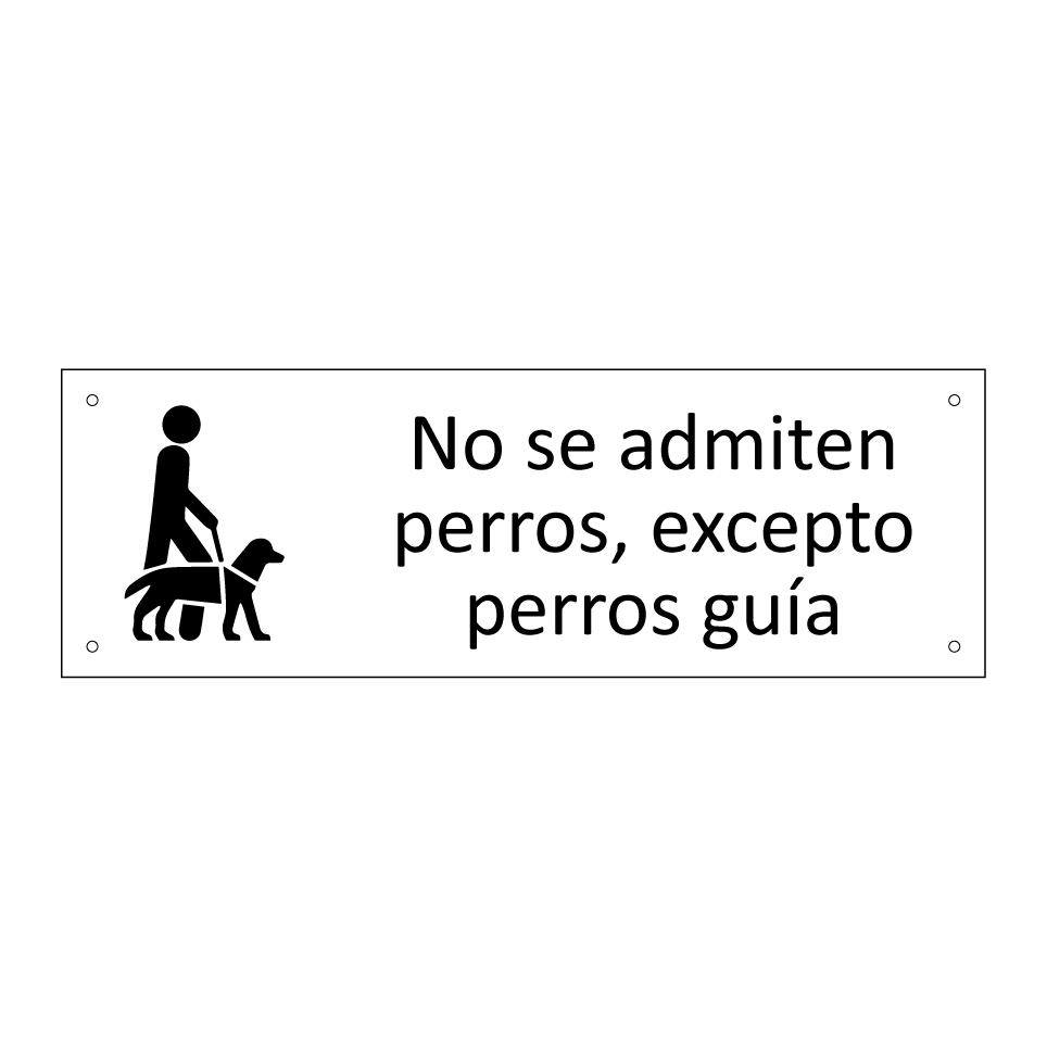 No se admiten perros, excepto perros guía