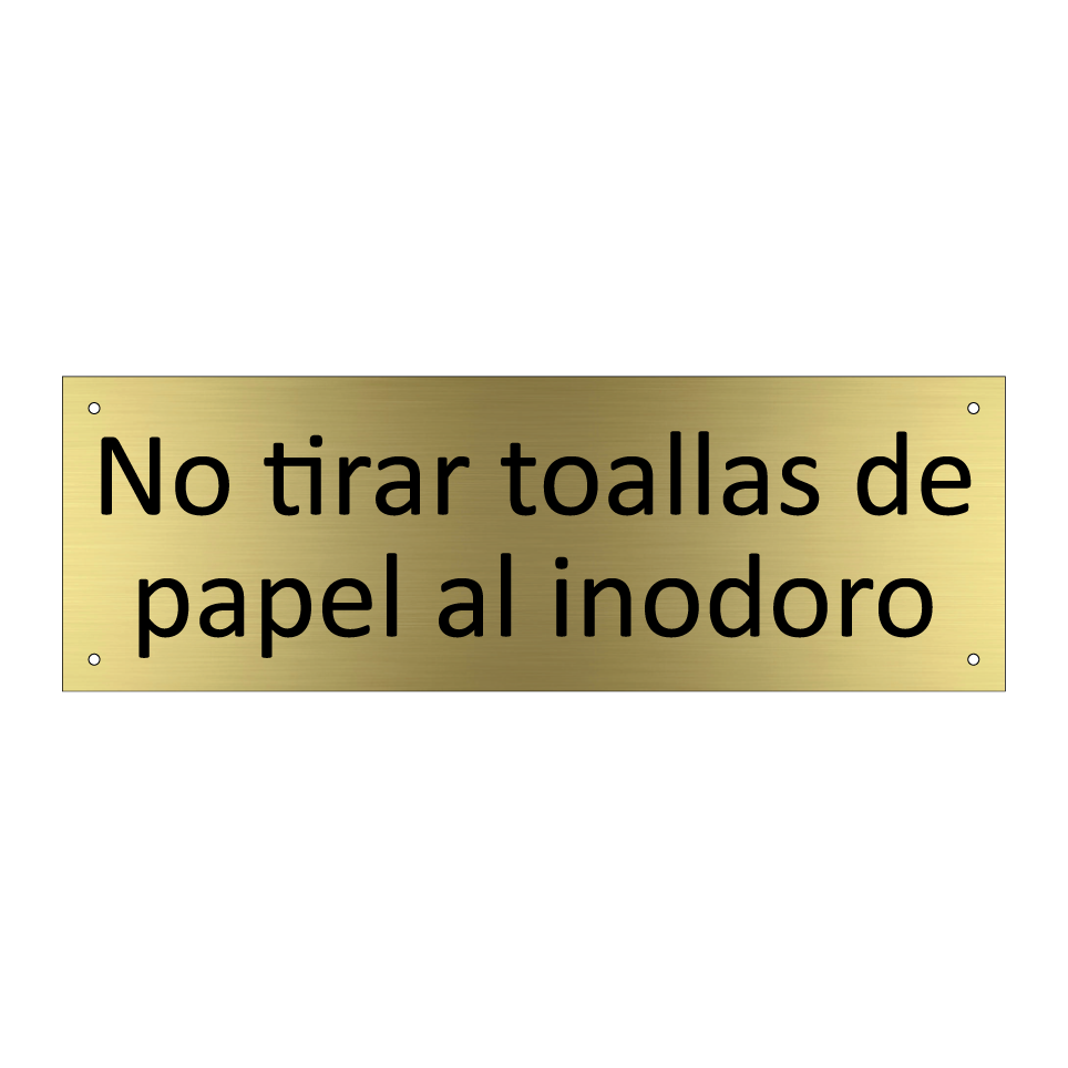 No tirar toallas de papel al inodoro