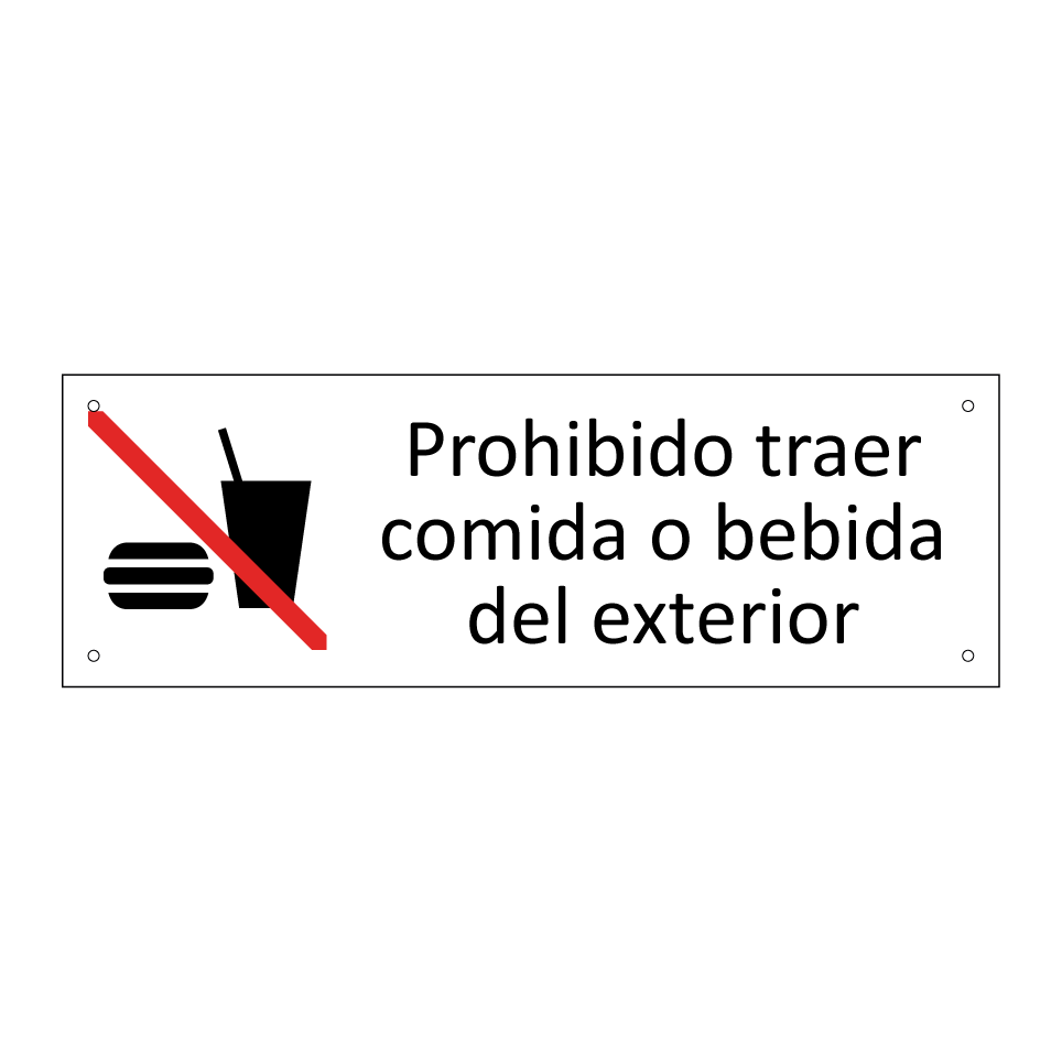 Prohibido traer comida o bebida del exterior