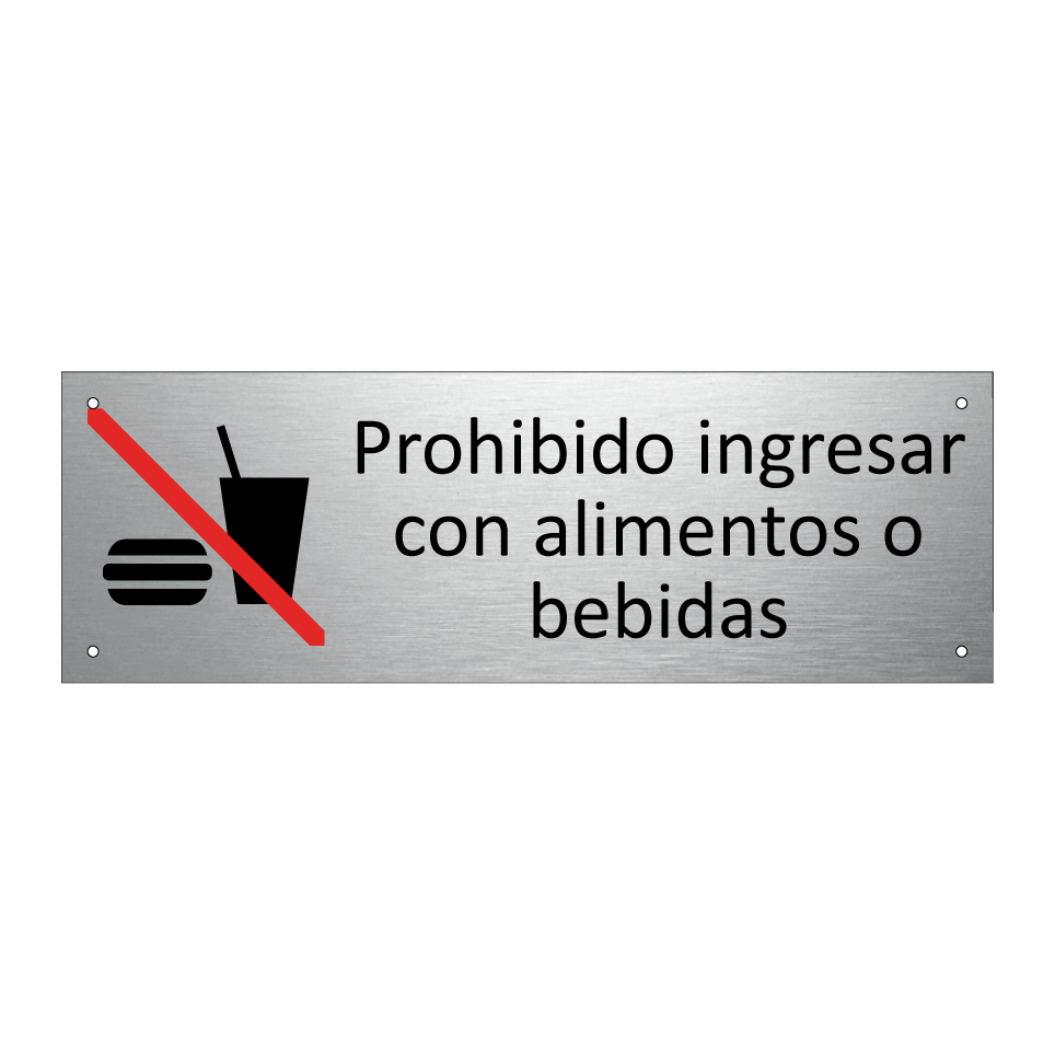 Prohibido ingresar con alimentos o bebidas