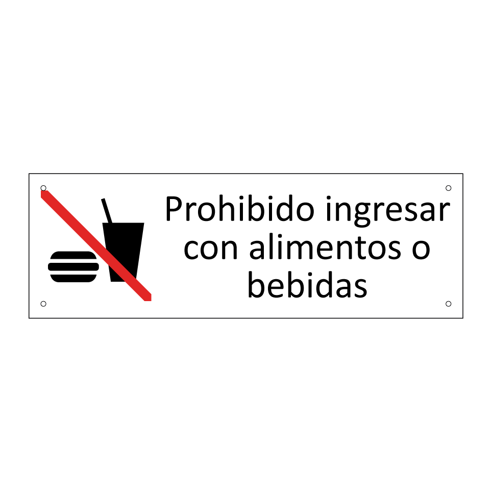 Prohibido ingresar con alimentos o bebidas