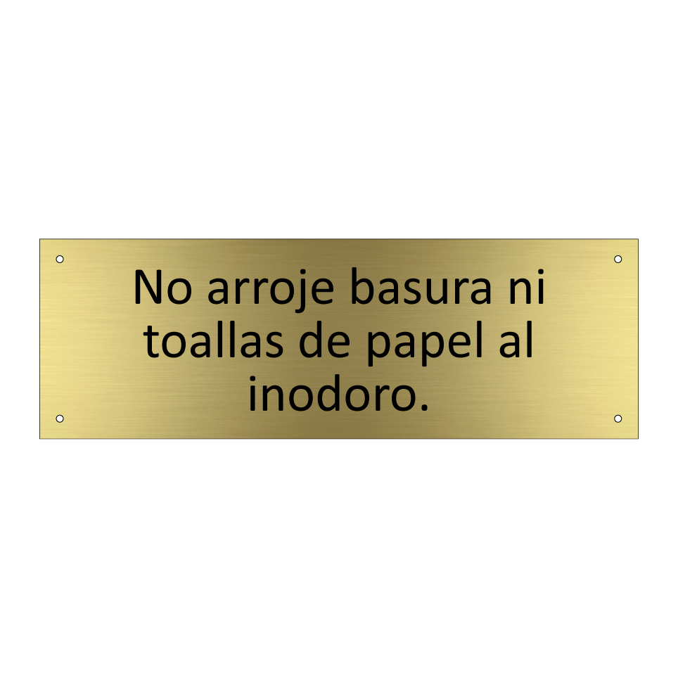 No arroje basura ni toallas de papel al inodoro.