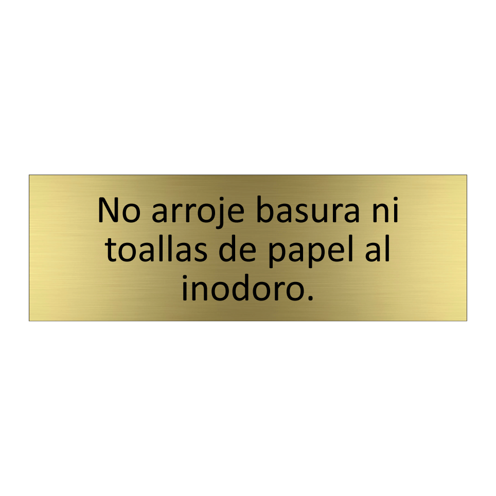 No arroje basura ni toallas de papel al inodoro.