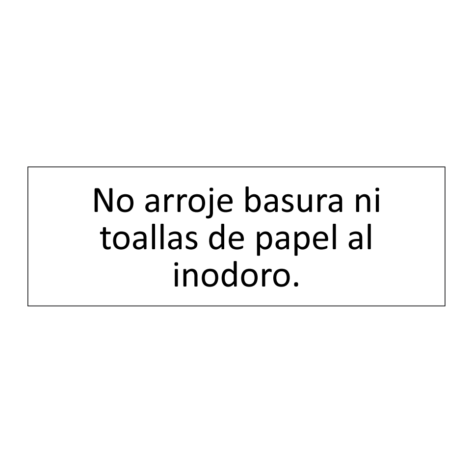 No arroje basura ni toallas de papel al inodoro.