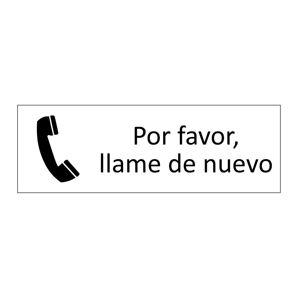Por favor, llame de nuevo