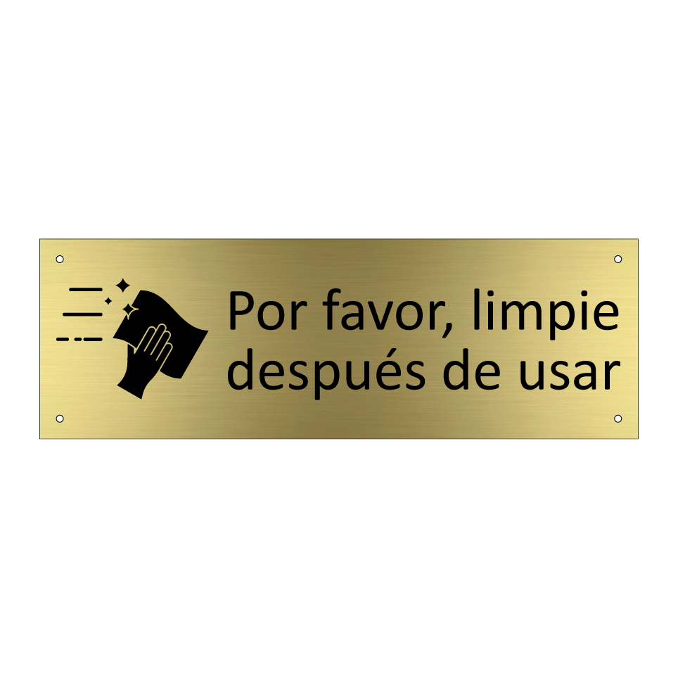 Por favor, limpie después de usar